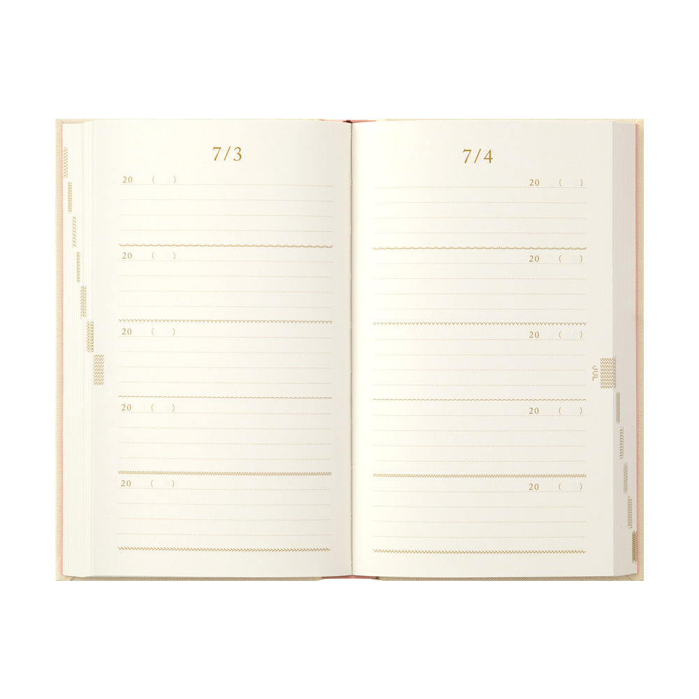Agenda 5 ans Fleurs brodées beige