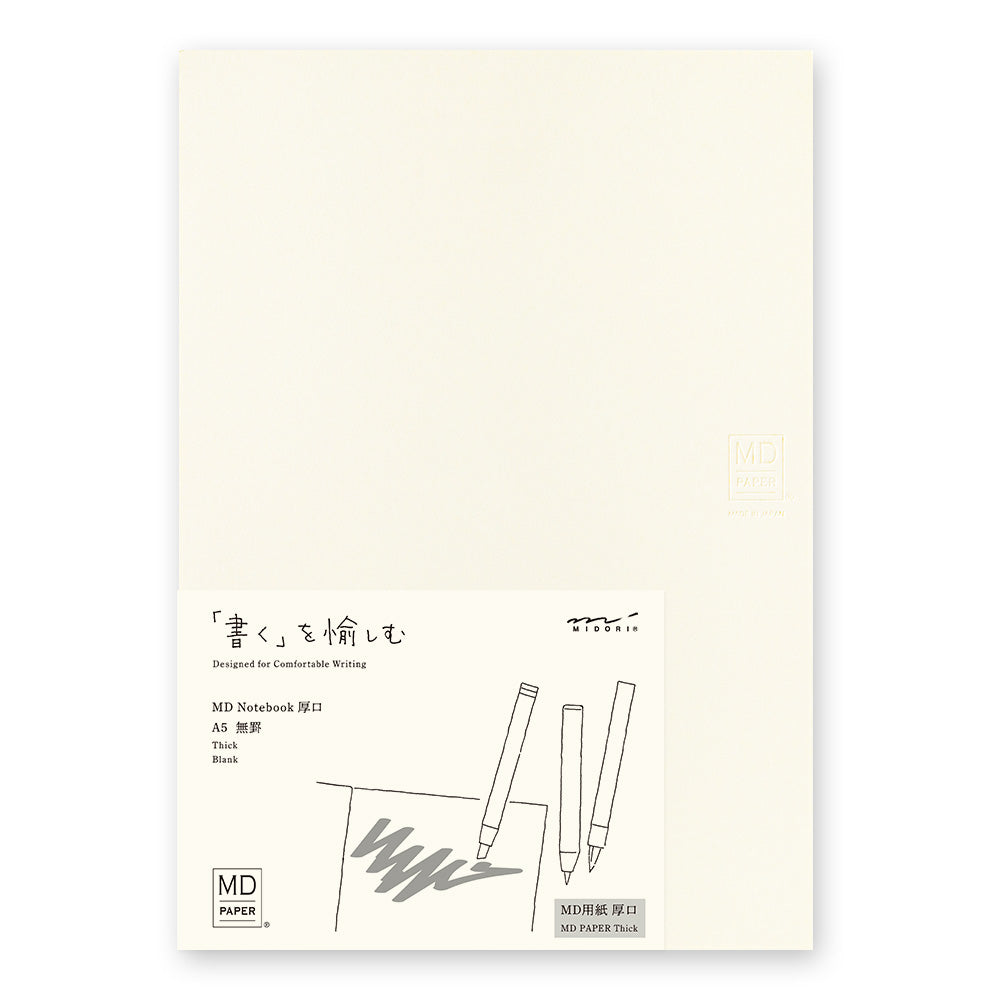 MD Notebook A5, Blanc Papier Epais