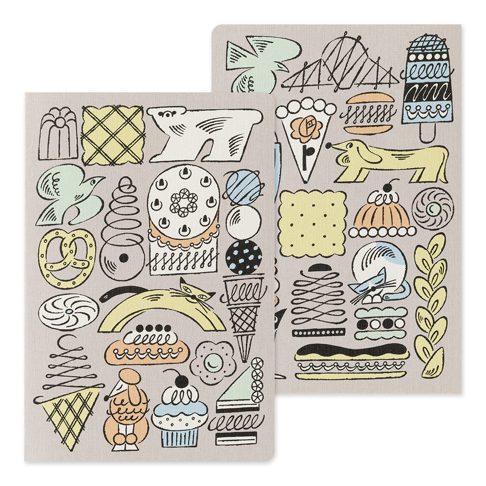 Notebook Yuru Log - Ouverture à plat - Gourmandises et Animaux