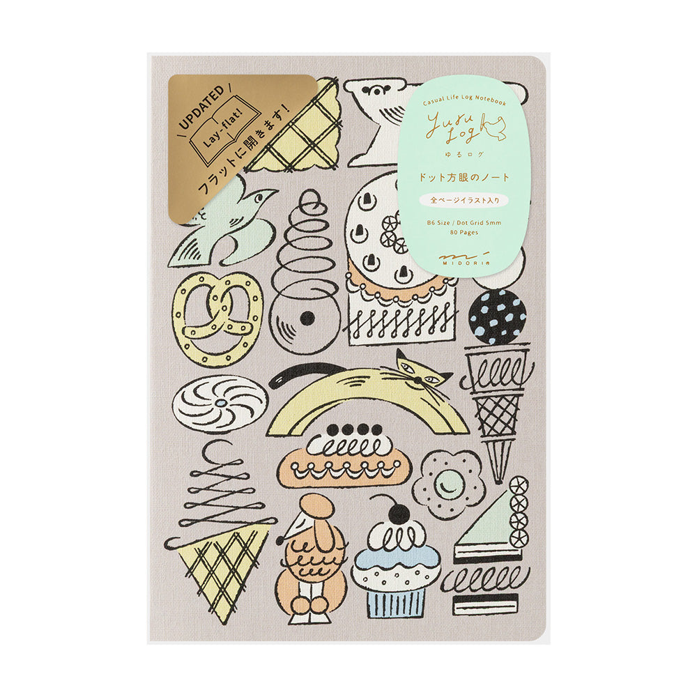 Notebook Yuru Log - Ouverture à plat - Gourmandises et Animaux