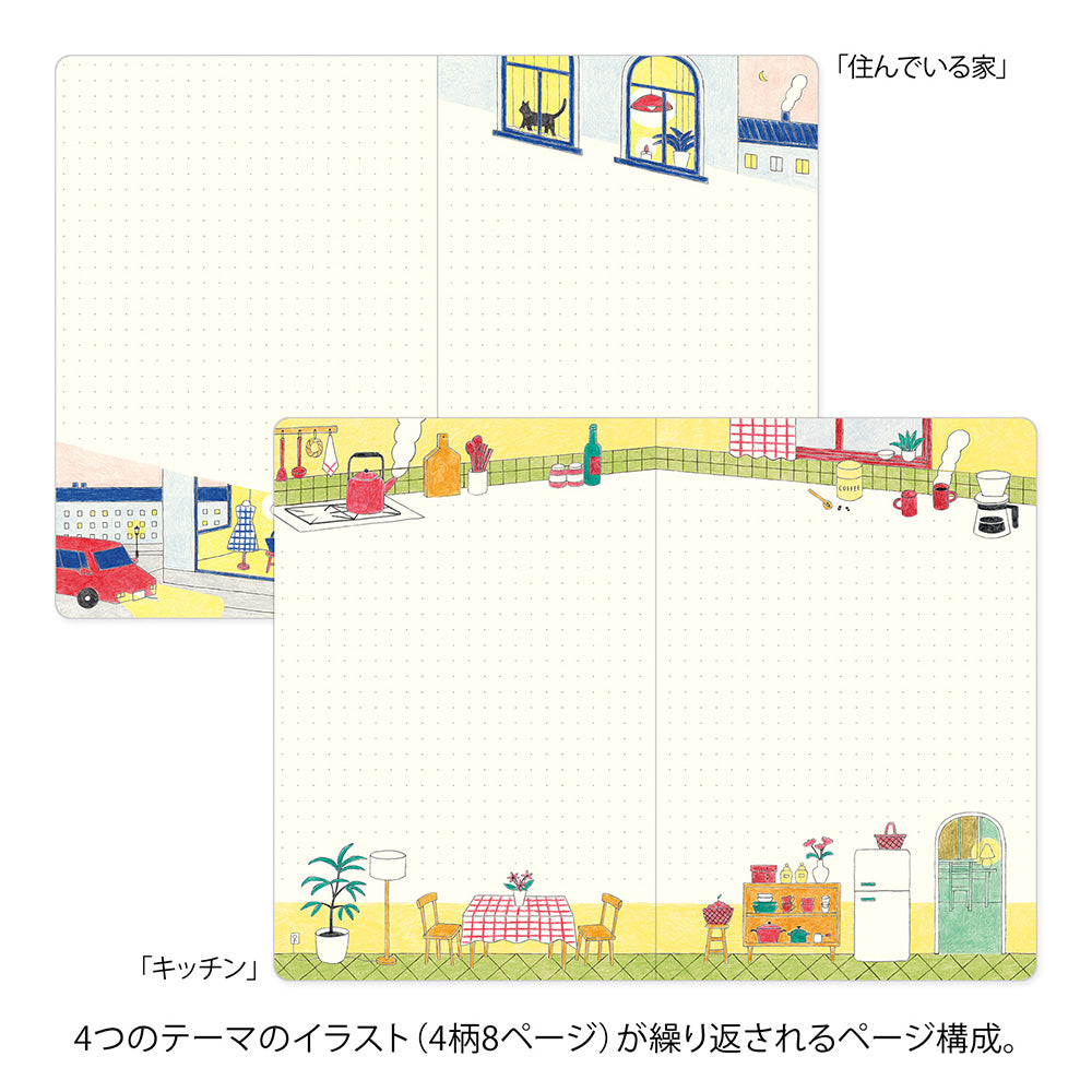 Notebook Yuru Log - Ouverture à plat - Moments du quotidien