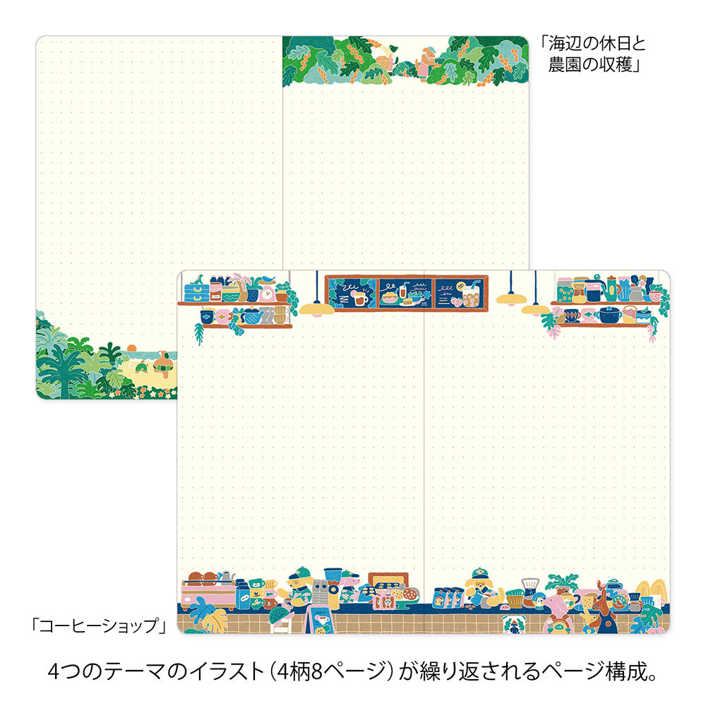 Notebook Yuru Log - Ouverture à plat - Café