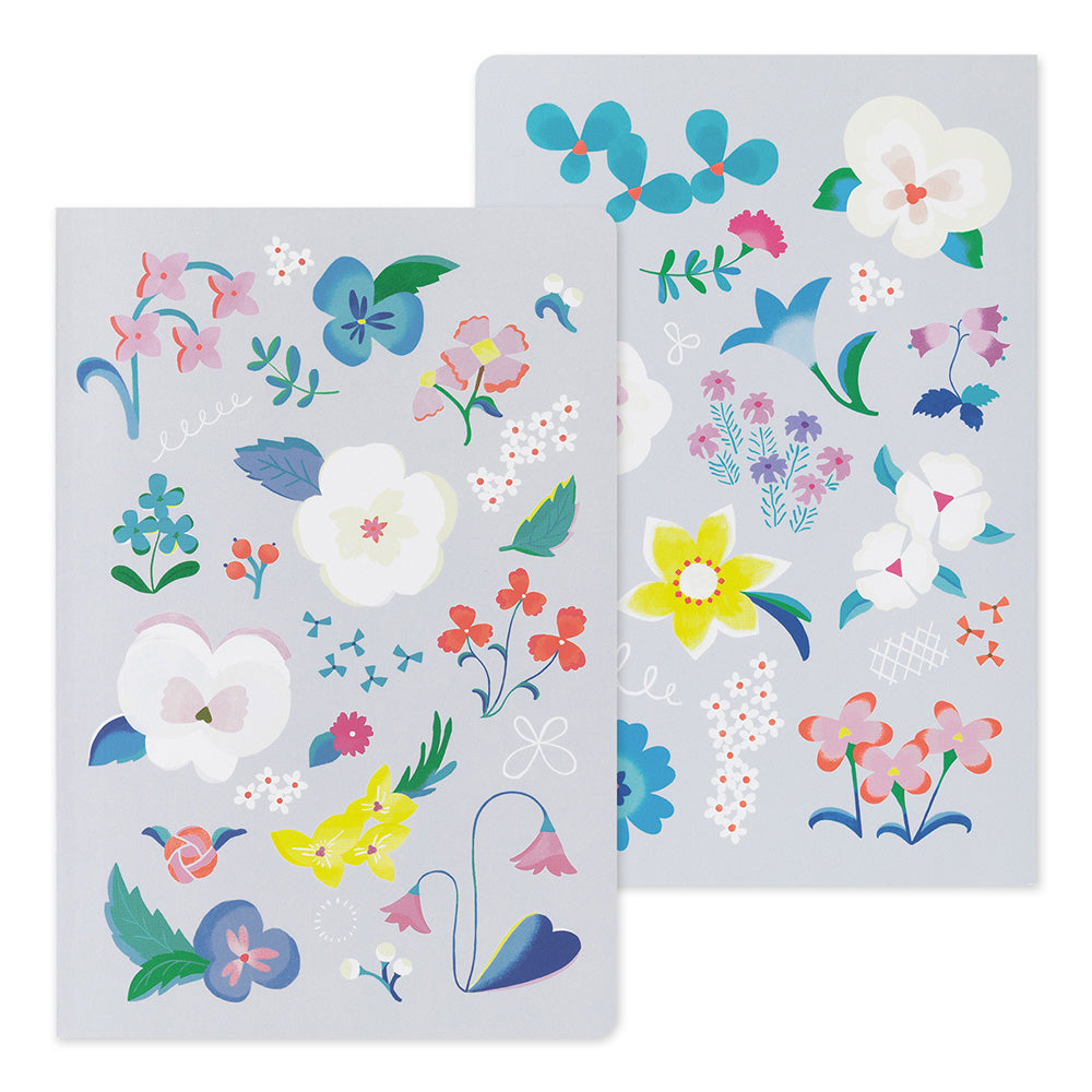 Notebook Yuru Log - Ouverture à plat - Fleurs