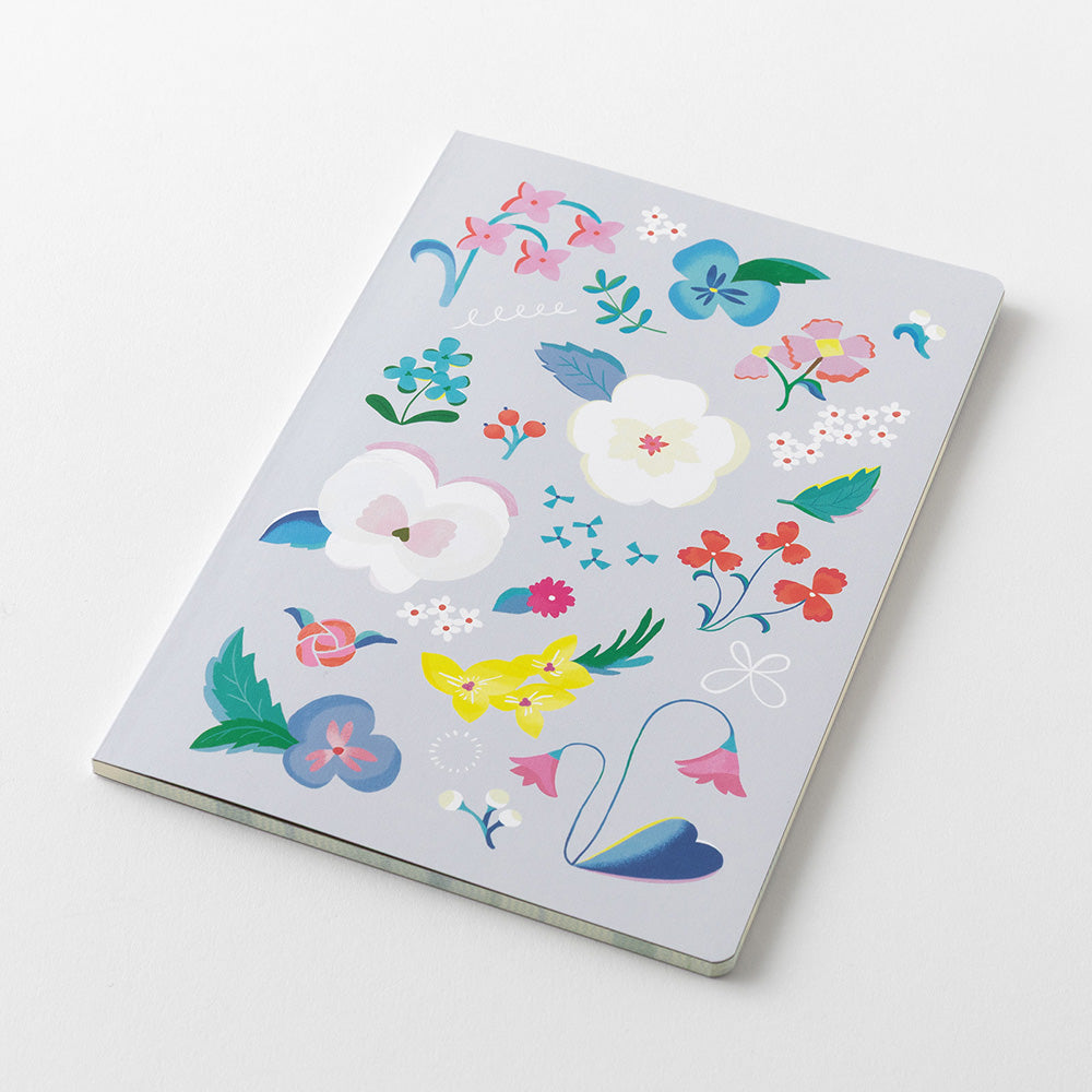 Notebook Yuru Log - Ouverture à plat - Fleurs