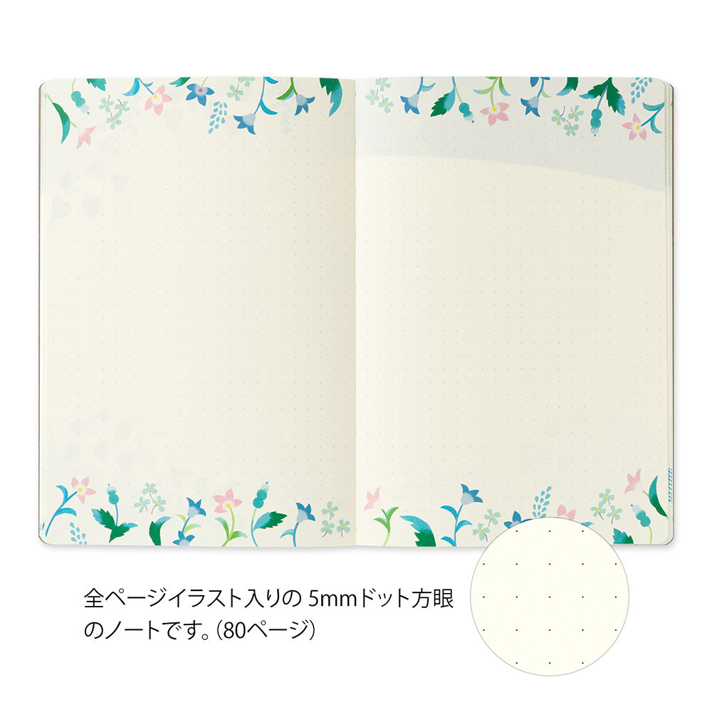 Notebook Yuru Log - Ouverture à plat - Fleurs
