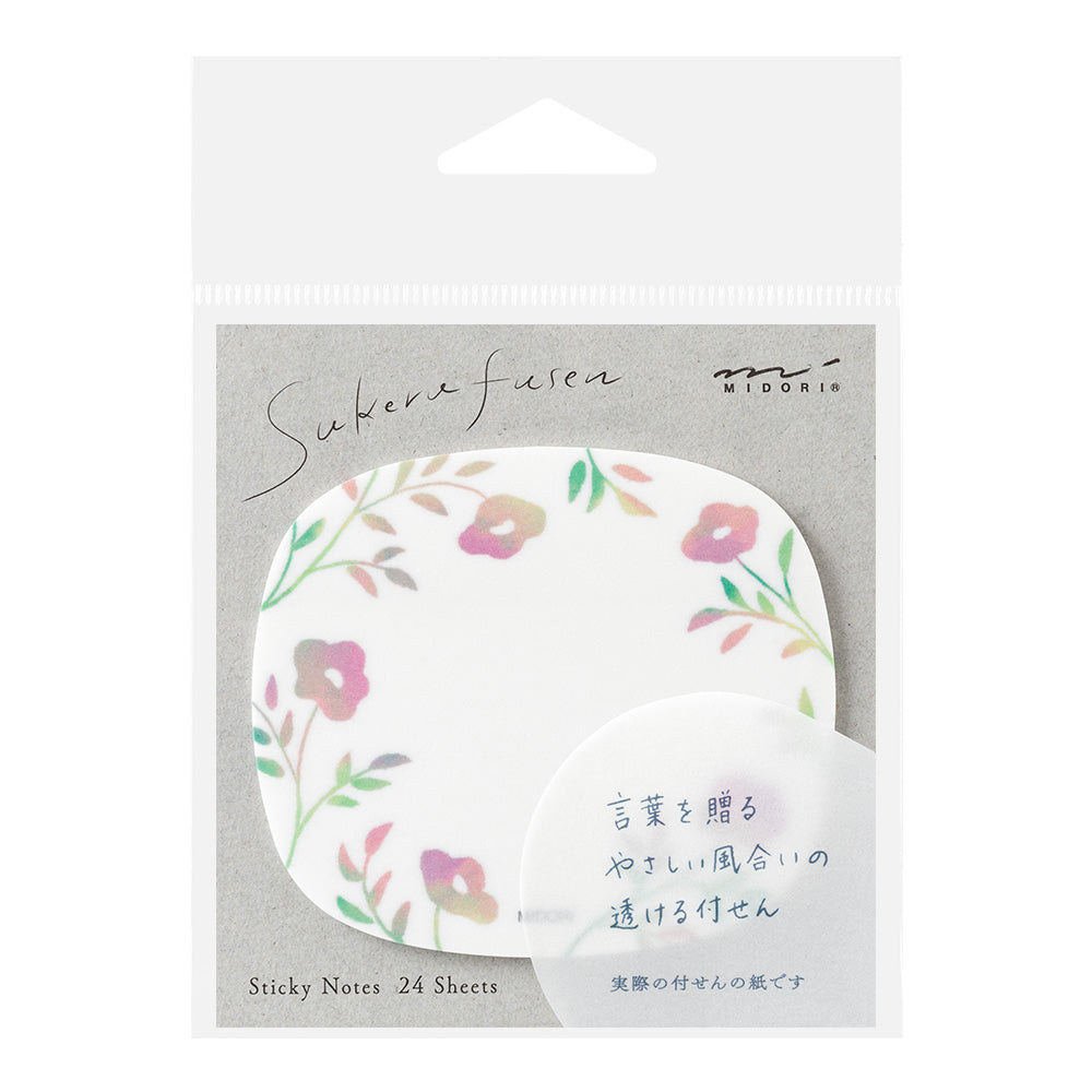 Sticker Transparent Fleurs roses