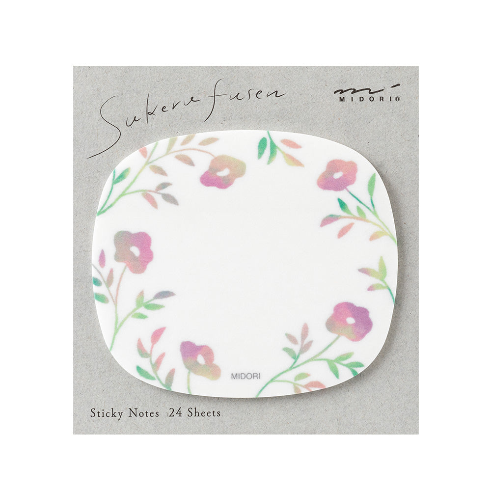 Sticker Transparent Fleurs roses