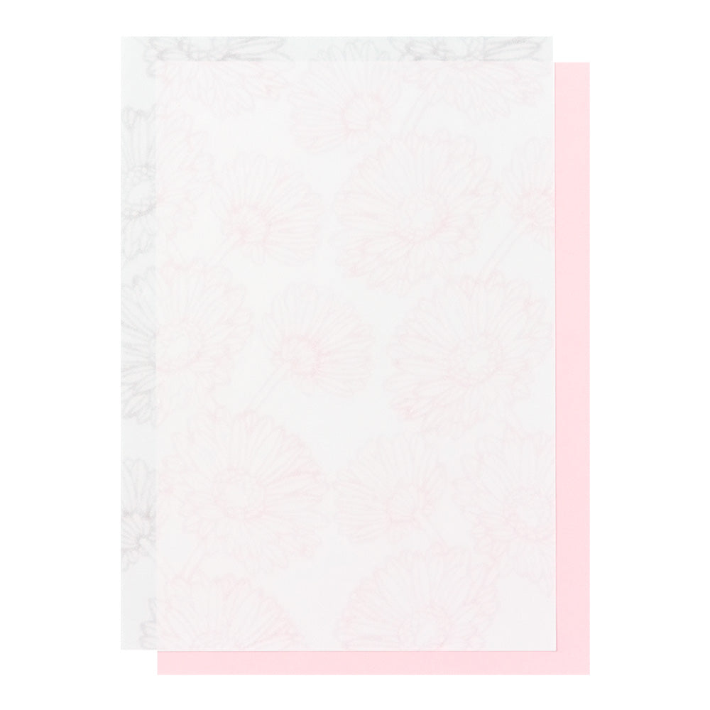 Bloc papiers Bouquet rose