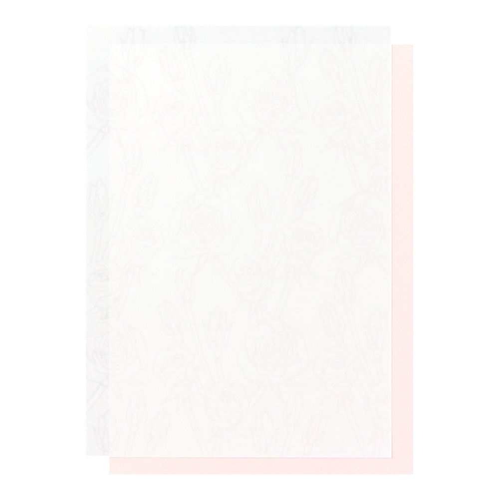 Bloc papiers Bouquet rose