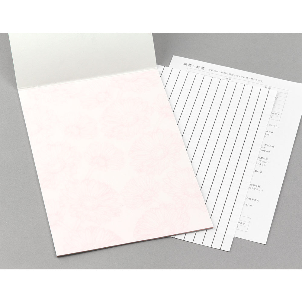 Bloc papiers Bouquet rose