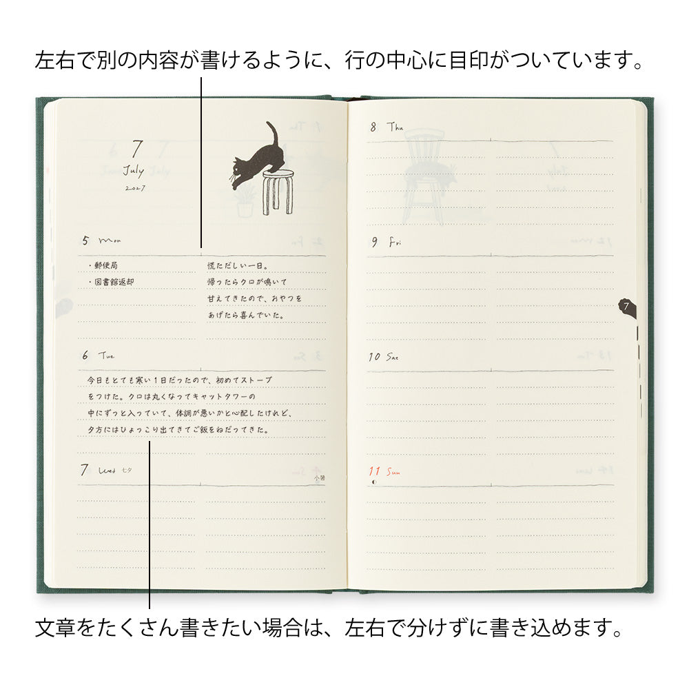 Book Style Diary B6 Variant Chat Vert 2027