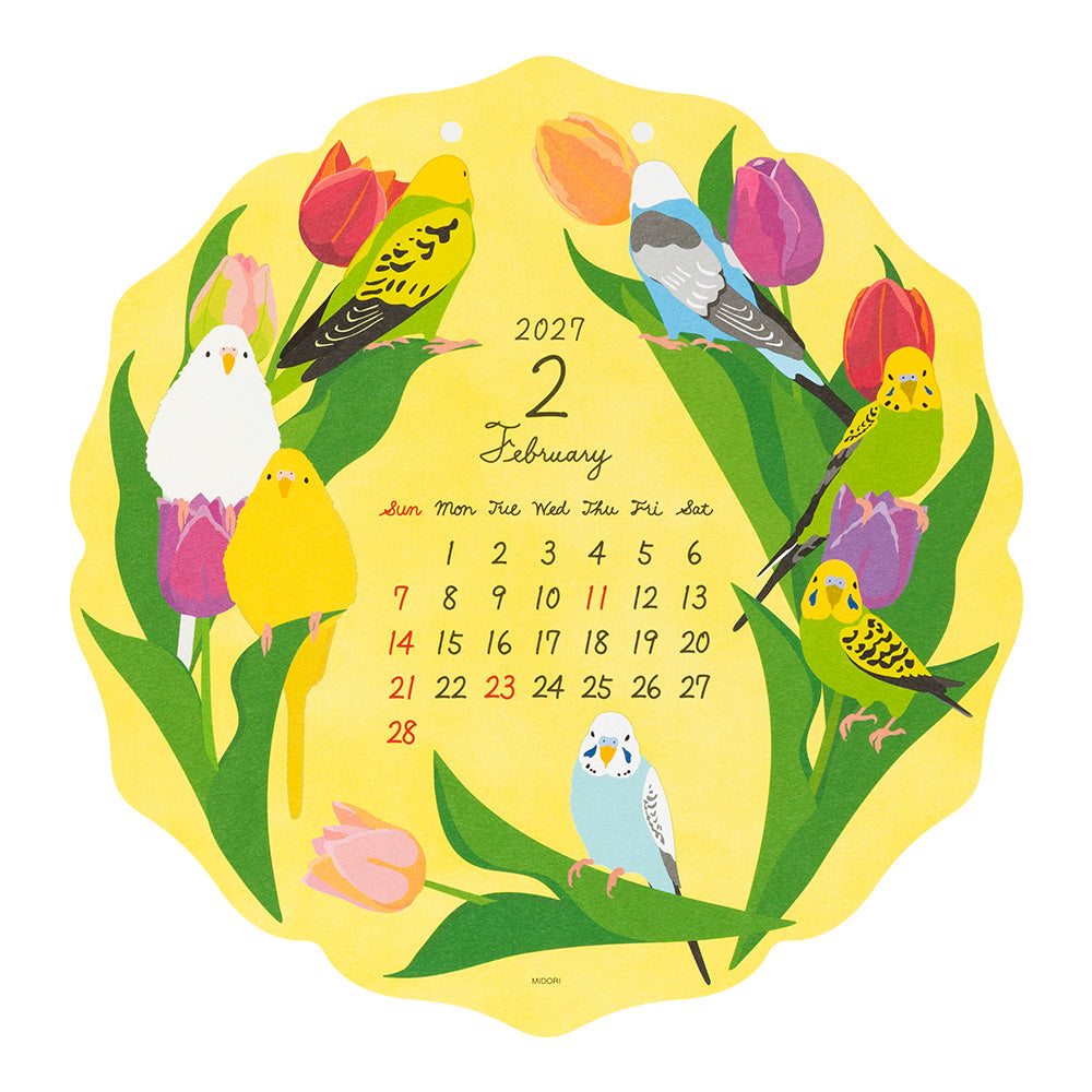 Calendar Wall-Hanging Die-Cut Bird 2027