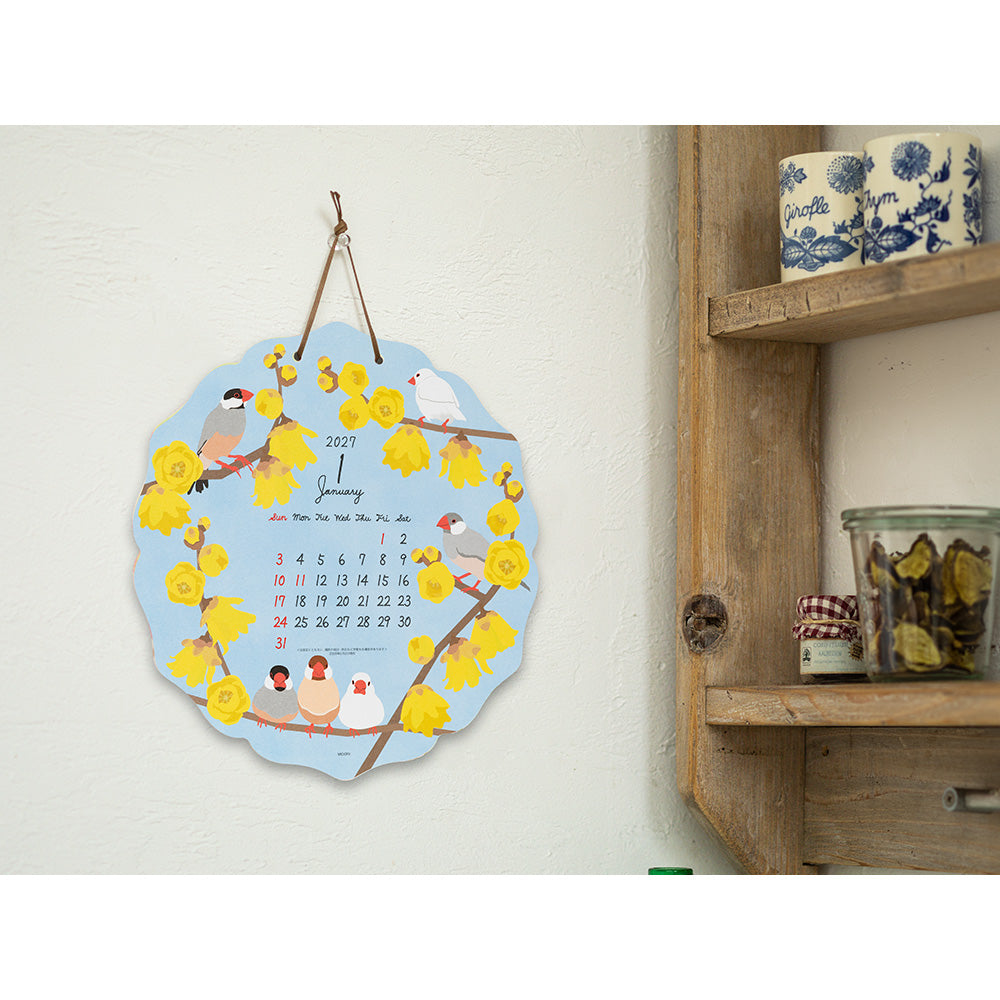 Calendar Wall-Hanging Die-Cut Bird 2027