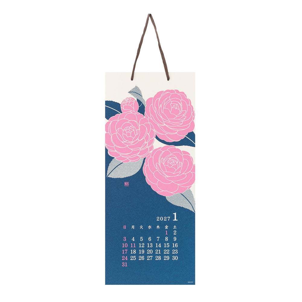 Calendar Wall-Hanging Echizen Washi L Flower 2027