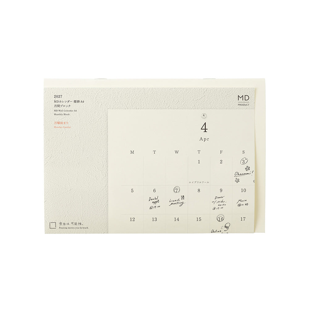 MD Calendar Folded Wall-Hanging A4 2027