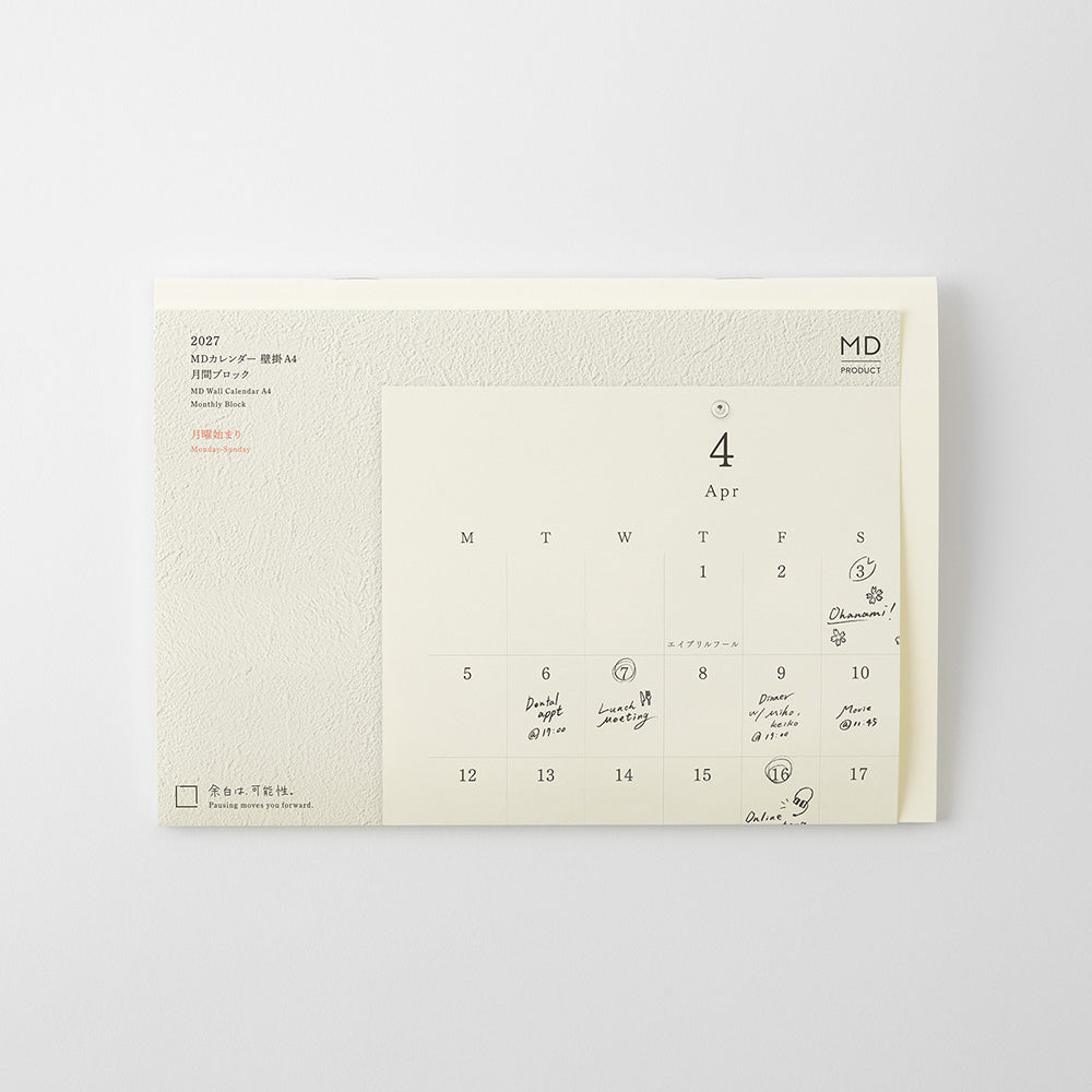 MD Calendar Folded Wall-Hanging A4 2027