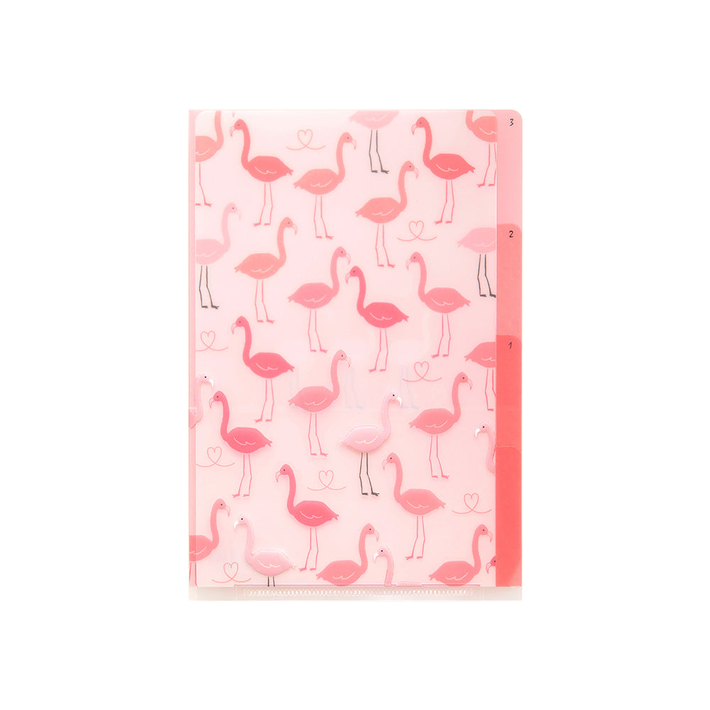 Pochette 3 Onglets A6, Flamant