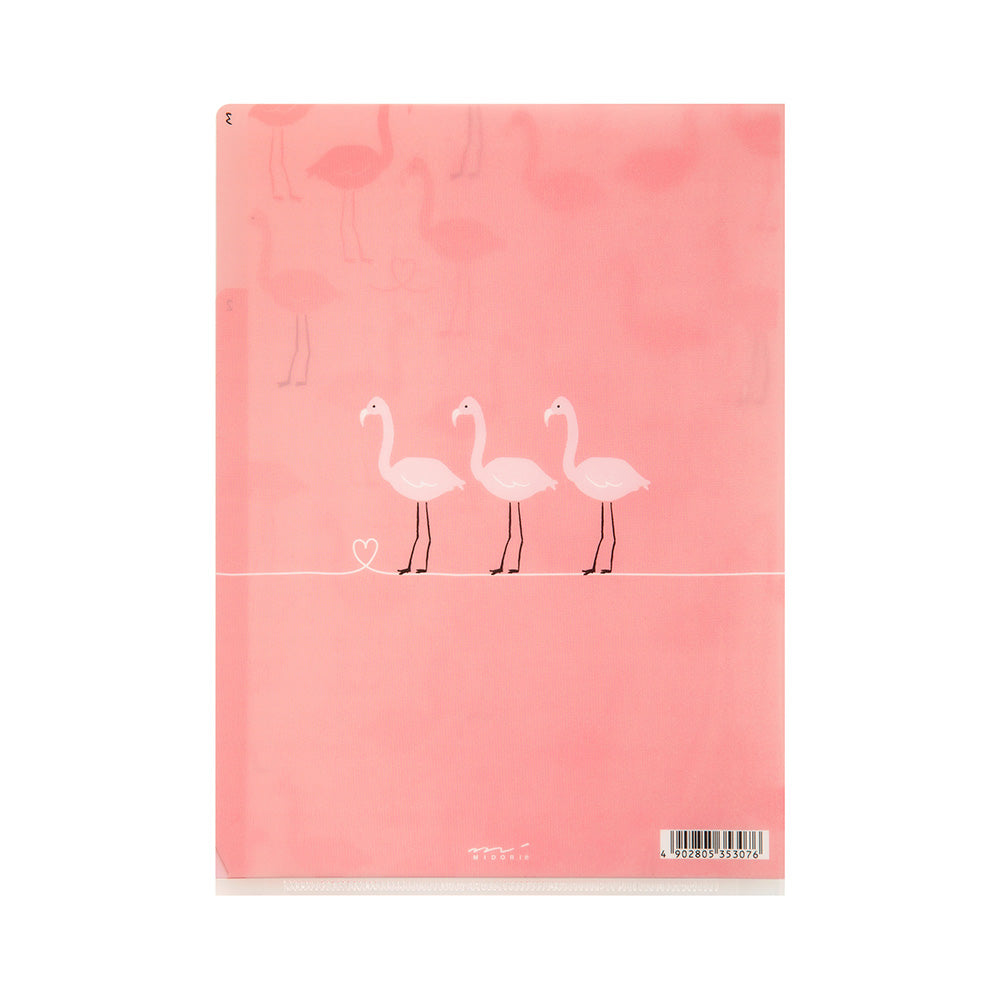 Pochette 3 Onglets A5, Flamant