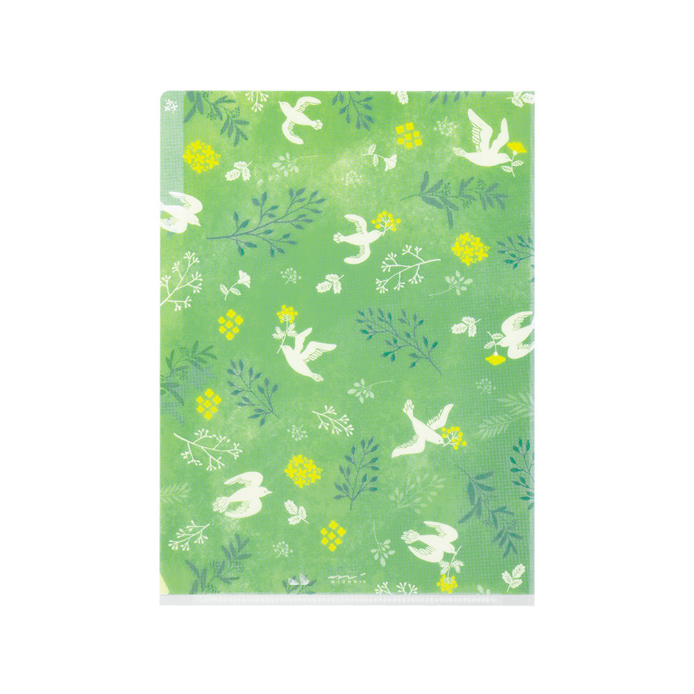 Pochette 3 Onglets A5, Oiseaux blancs
