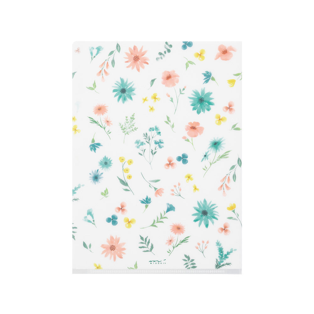Pochette 3 Onglets A5, Fleur