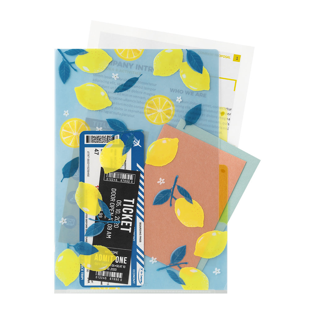 Pochette 3 Onglets A4, Citron