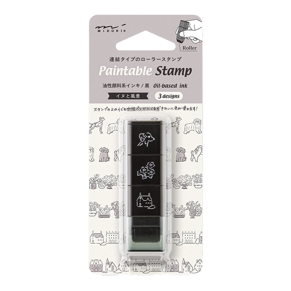 Rouleaux de Tampon " chien et paysage "