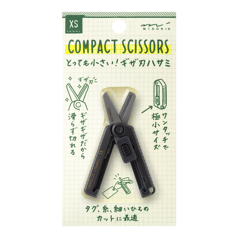 XS Ciseaux compacts dentelés, Noir