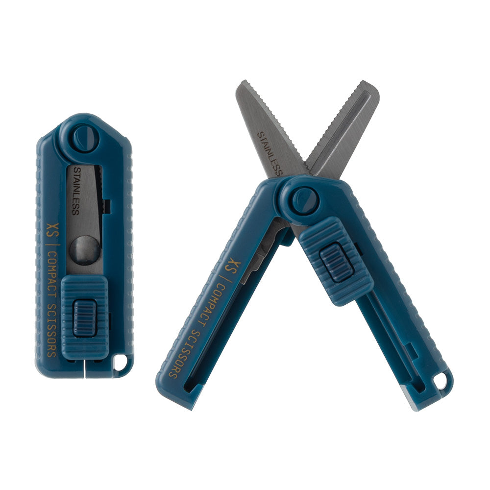 XS Ciseaux compacts dentelés, Bleu marine
