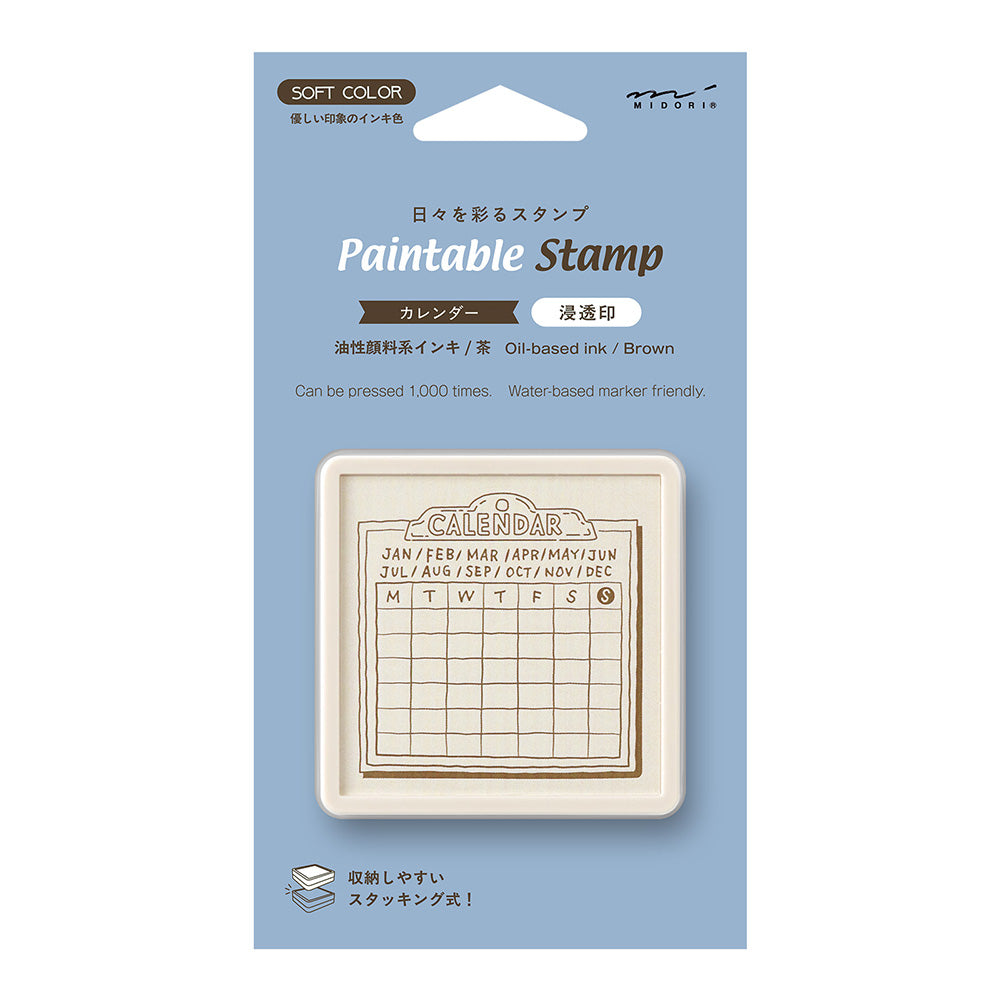 Tampon pré-encré Brun - Calendrier