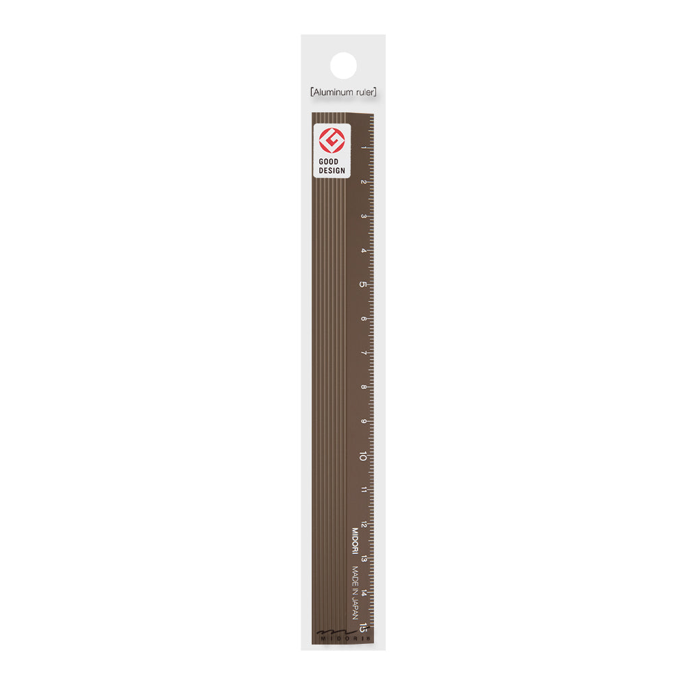 Règle 15cm Aluminium Marron