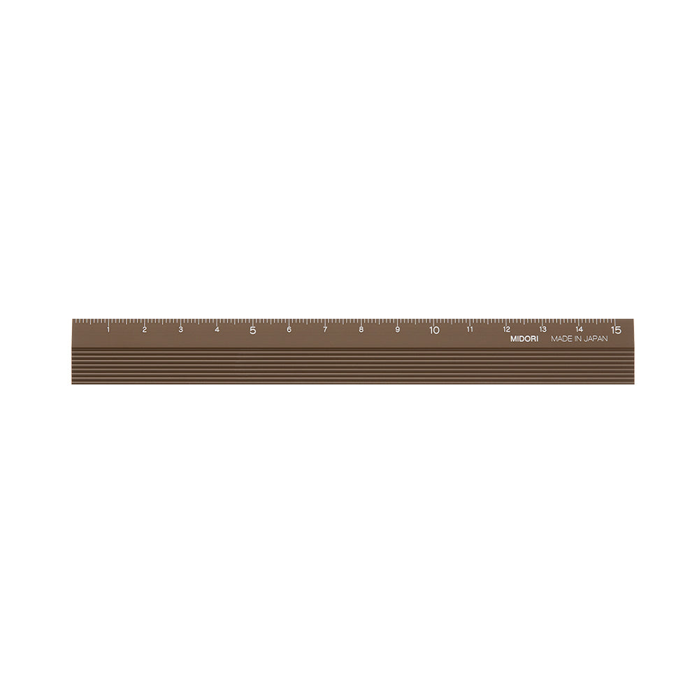 Règle 15cm Aluminium Marron