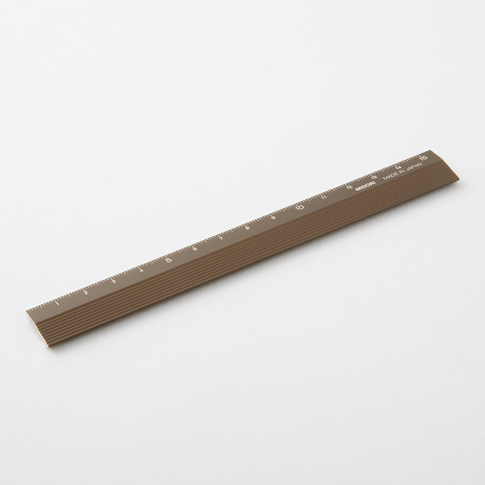 Règle 15cm Aluminium Marron