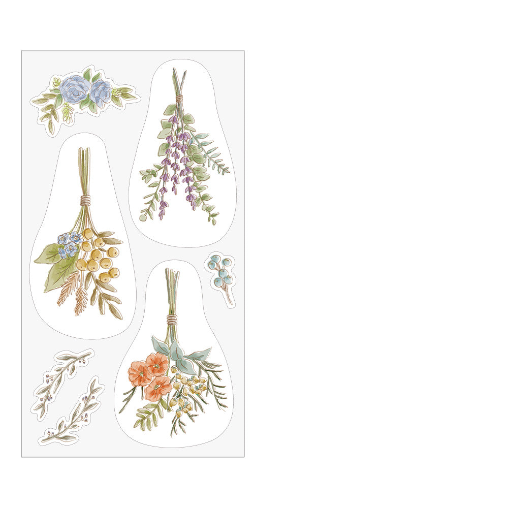 Clip Sticker Motif Fleurs séchées