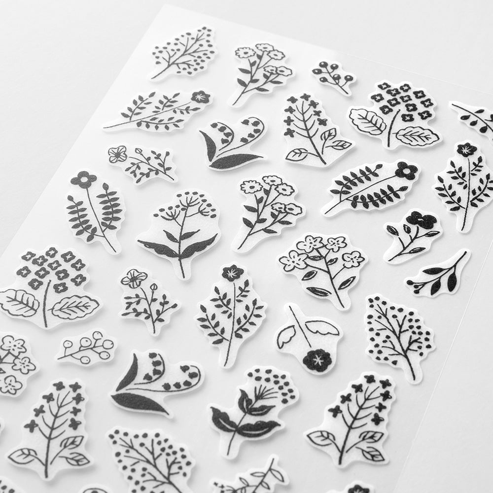 Stickers repositionnables Fleurs monotone, 2 Feuilles
