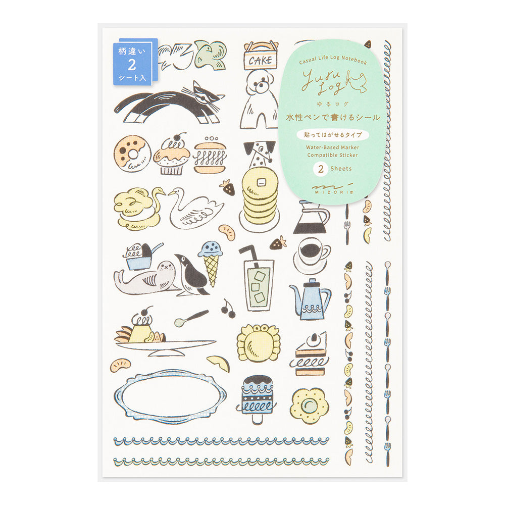 Stickers Yuru Log - Washi - Gourmandises et Animaux