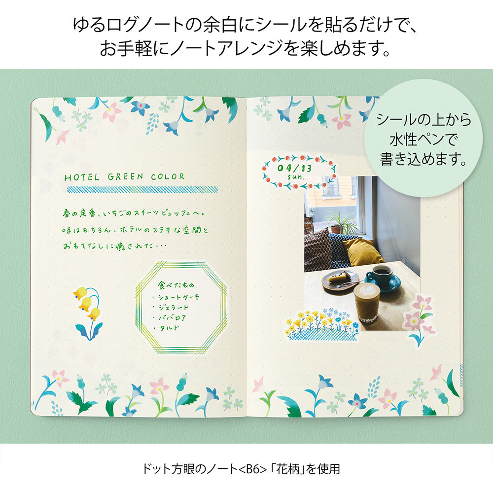 Stickers Yuru Log - Washi- Fleurs
