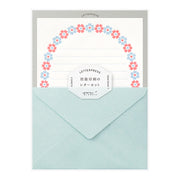 Letter Press, Cadre Fleuri bleu