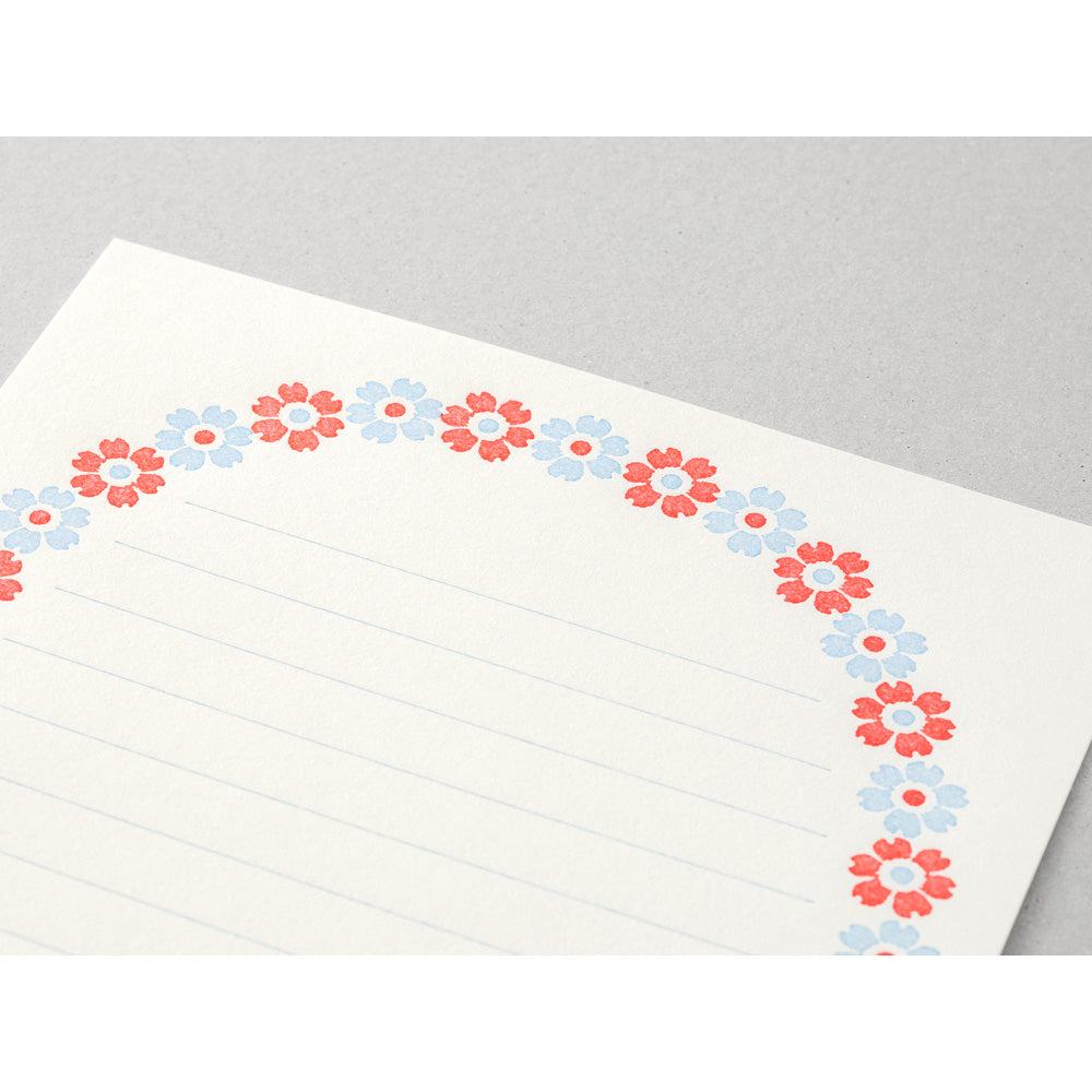 Letter Press, Cadre Fleuri bleu