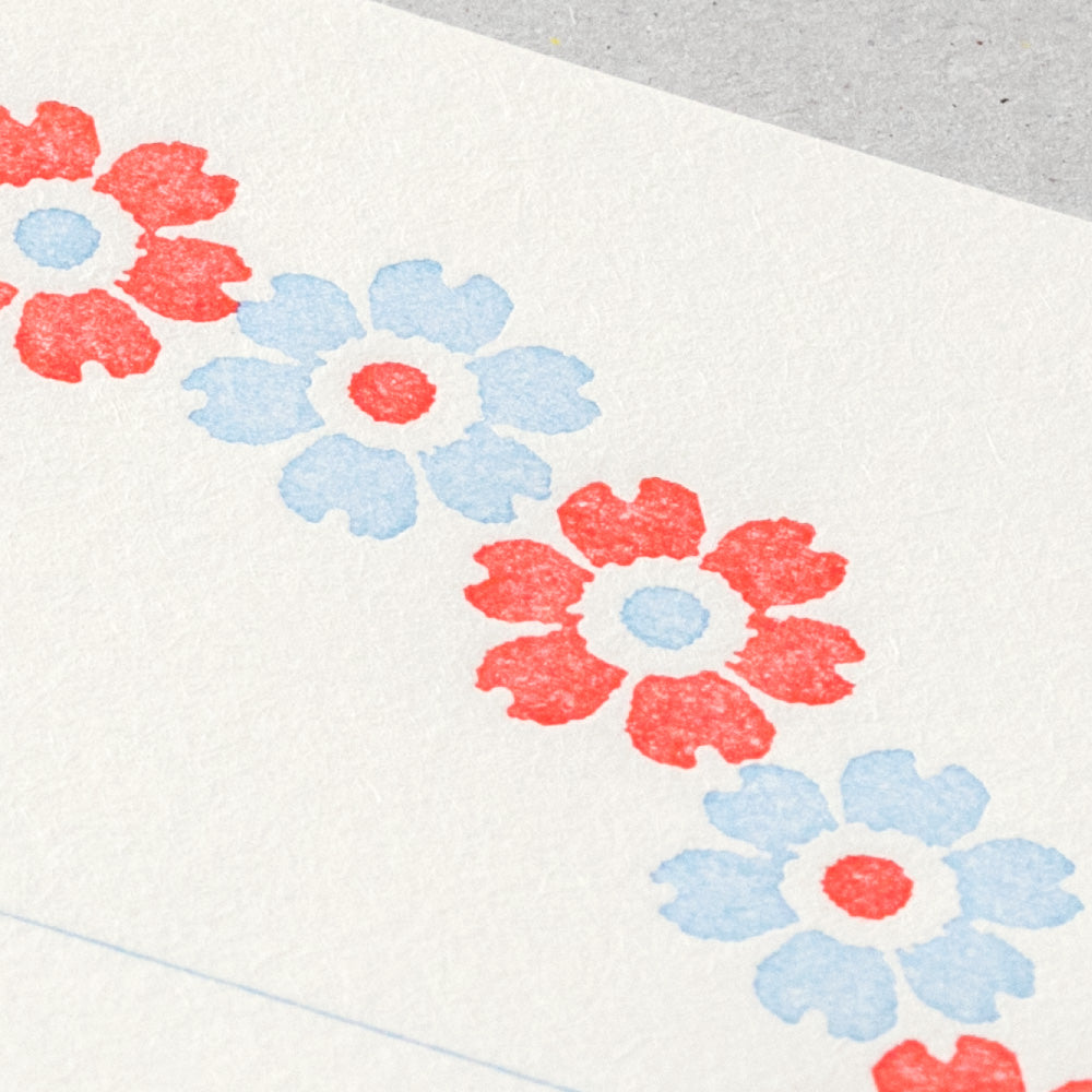 Letter Press, Cadre Fleuri bleu