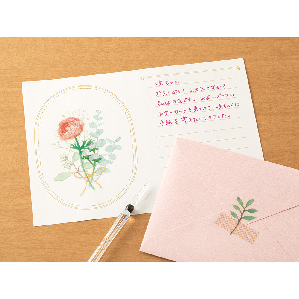 Set lettres bouquet rose