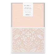 Set papiers et enveloppes en filigrane fleurs Rose