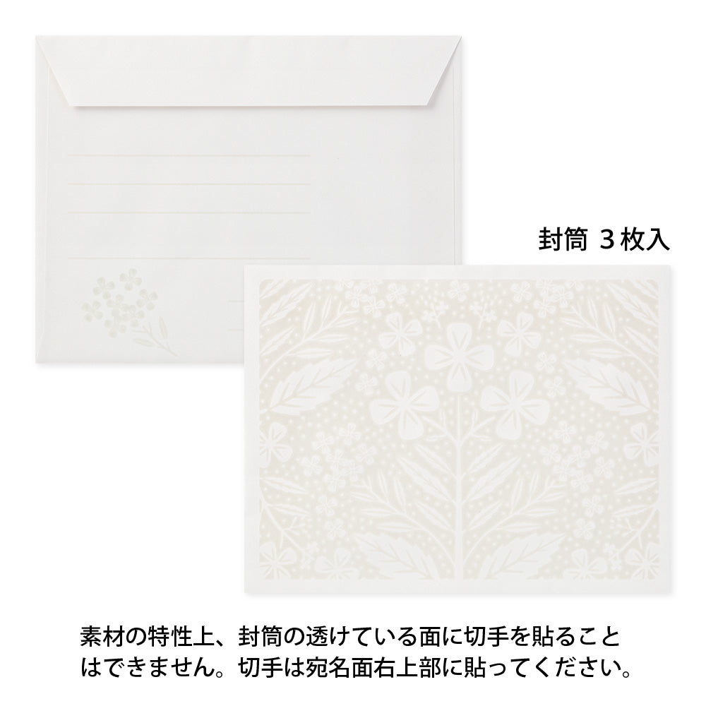 Set papiers et enveloppes en filigrane fleurs Rose