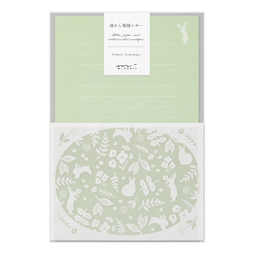 Set papiers et enveloppes en filigrane Lapin