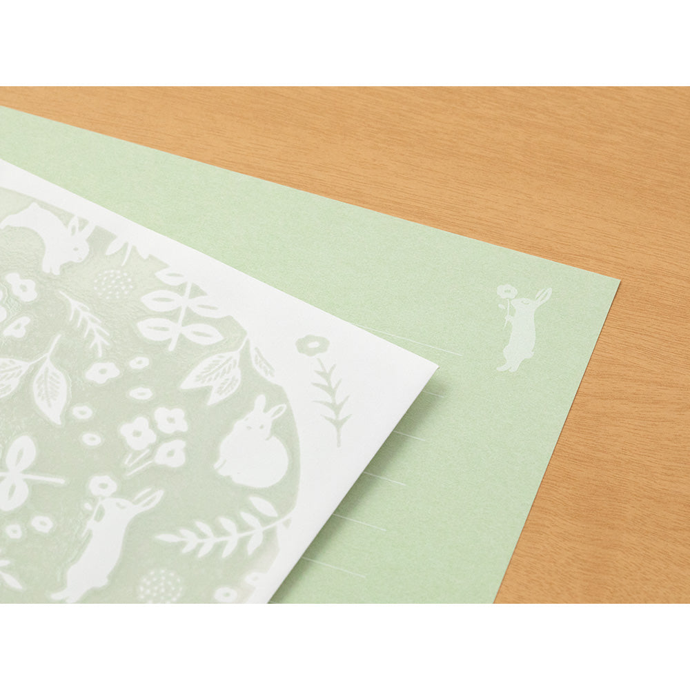 Set papiers et enveloppes en filigrane Lapin