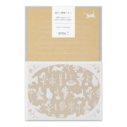 Set papiers et enveloppes en filigrane Chat