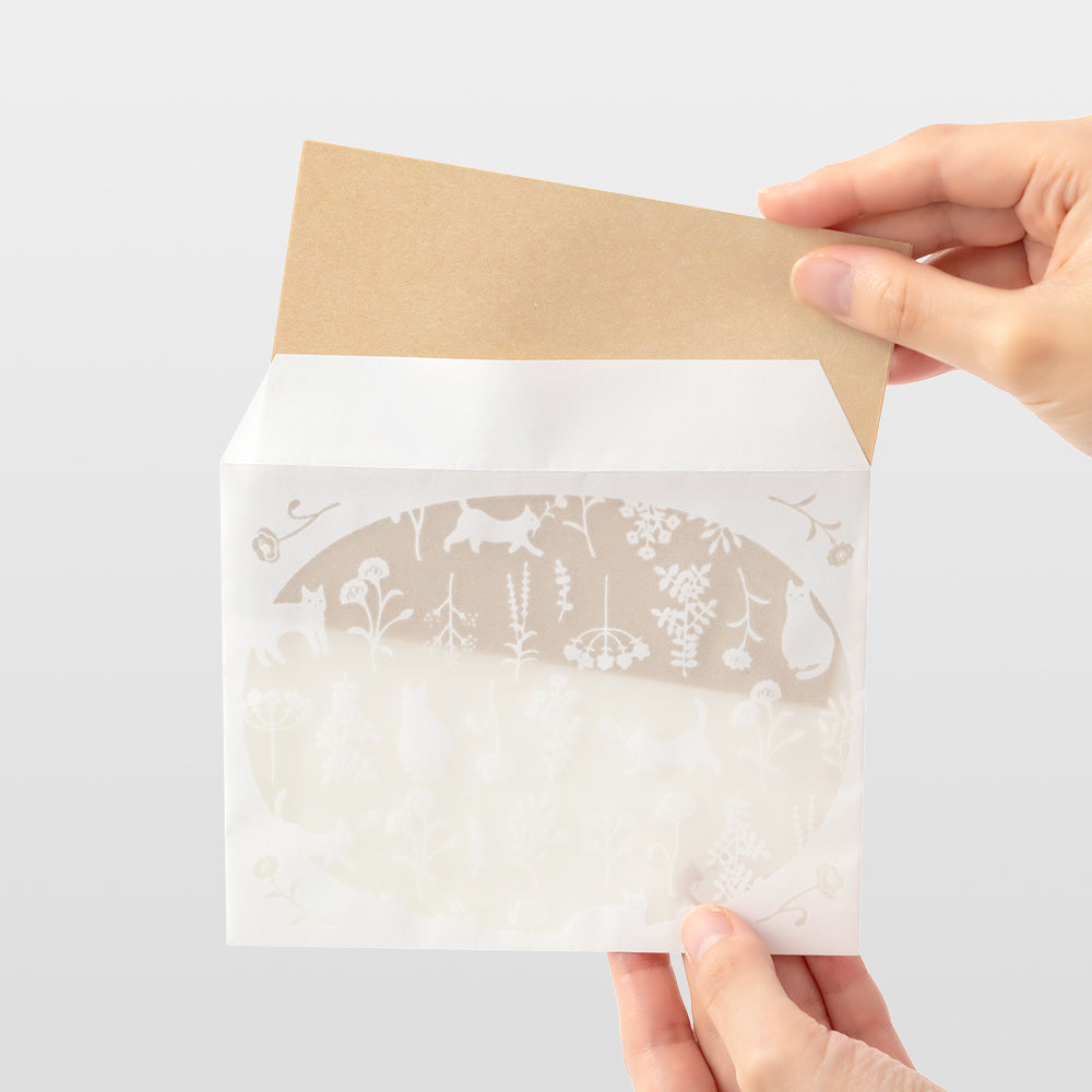 Set papiers et enveloppes en filigrane Chat