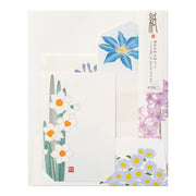 Set Ecriture Lettre Fleurs Saisonnières Bleu
