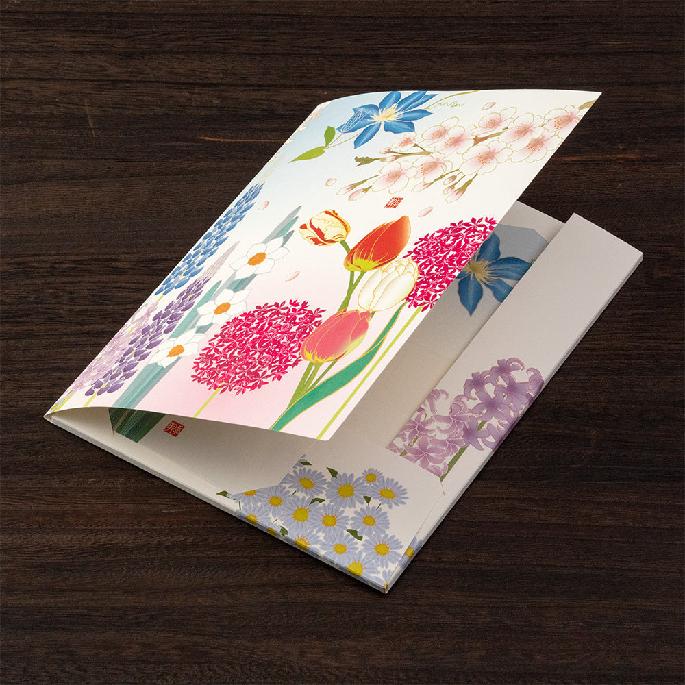 Set Ecriture Lettre Fleurs Saisonnières Bleu