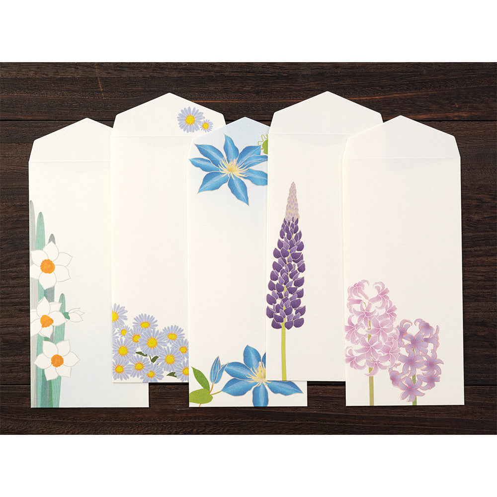 Set Ecriture Lettre Fleurs Saisonnières Bleu