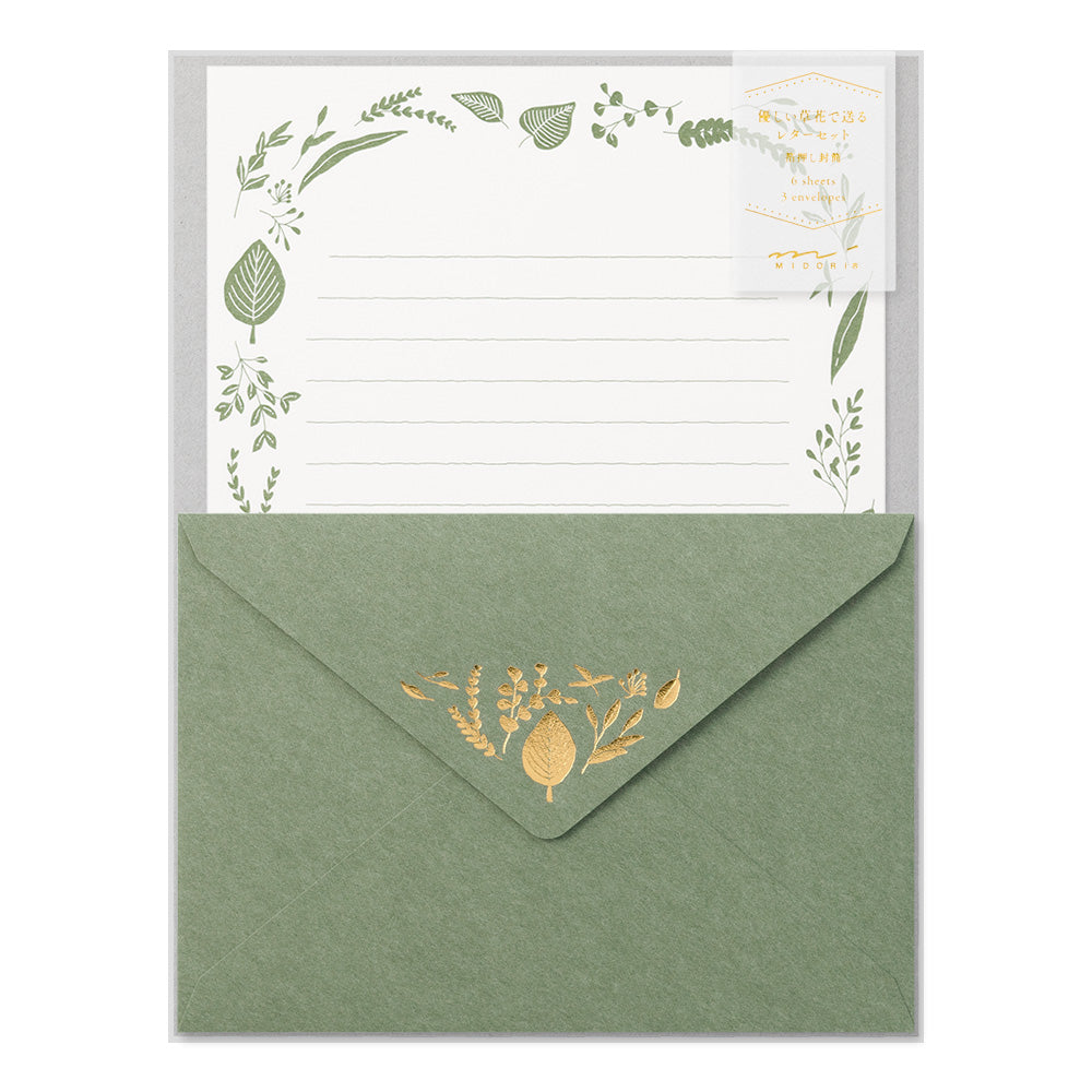Set de Lettres et enveloppes Feuilles